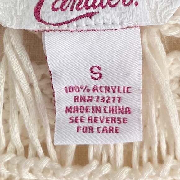 Candies Off White Cream Crochet Knit Design Top NWT - Picture 7 of 7